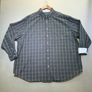 Roundtree & Yorke‎ Casuals Men's Black Check Long Sleeve Flip Cuff Shirt Size 3X